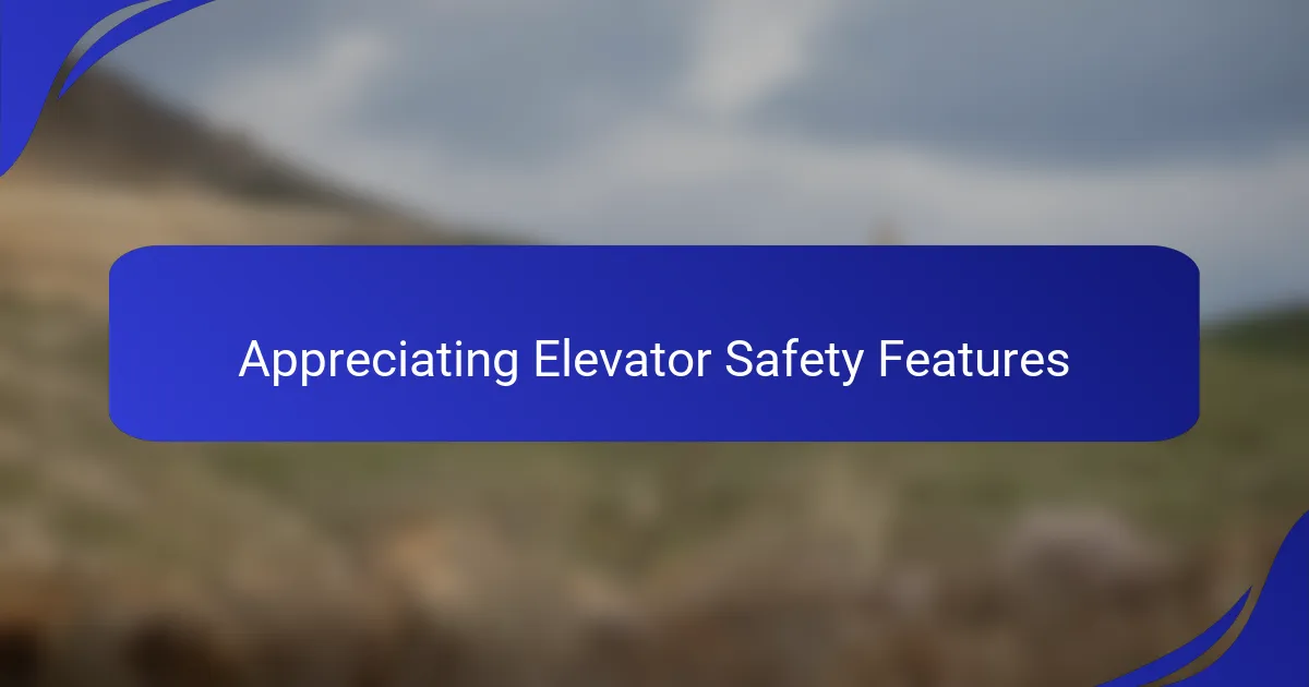 Appreciating Elevator Safety Features