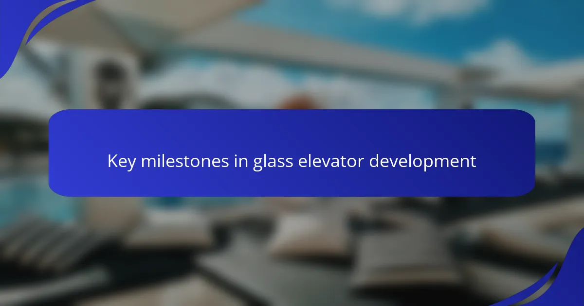 Key milestones in glass elevator development